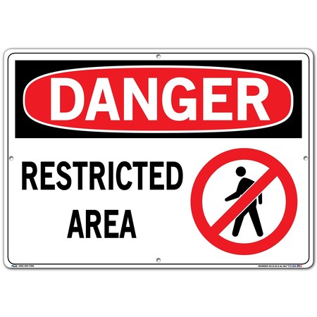 Vestil Aluminum Sign, 14-1/2" H, 20-1/2" W, Aluminum, Rectangle, English, SI-D-22-E-AL-063 SI-D-22-E-AL-063